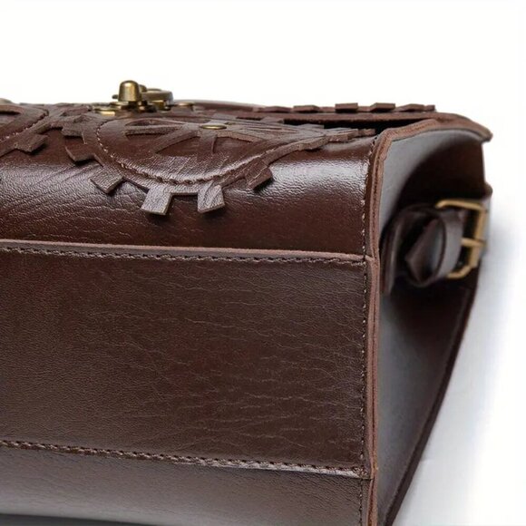 Industrial Steampunk Gears Crossbody Bag - Picture 2 of 5